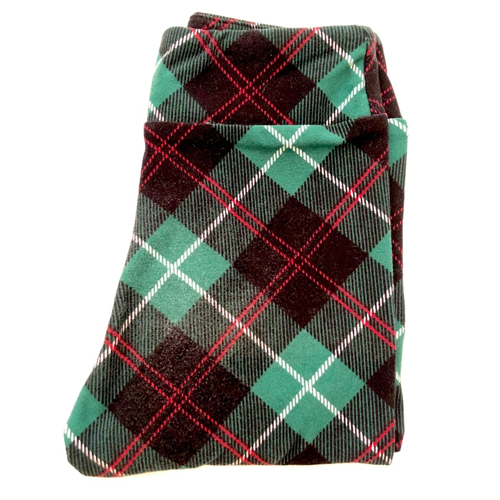 Green plaid LuLaRoe kids SM leggings